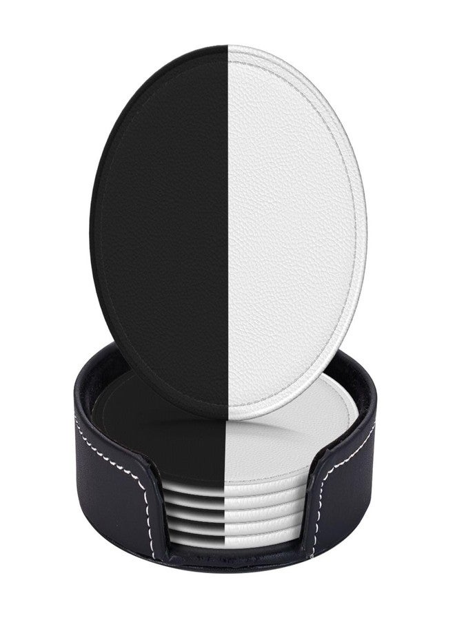 ASYG 6 pcs Pure Split Black and White Coasters for Drinks,Black White Coasters for Coffee Table, Kitchen Table Decor - Image 4